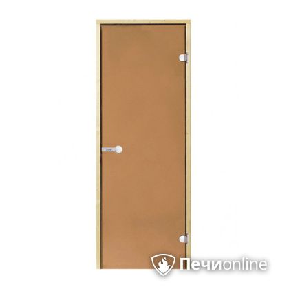 Дверь для бани Harvia Стеклянная дверь для сауны 7/19 коробка сосна бронза  D71901М в Асбесте